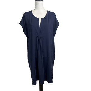 32 Degree Cool Dress Cover Up sz XXL 2XL Navy Blue Stretch Pockets Fitness Beach